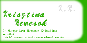 krisztina nemcsok business card